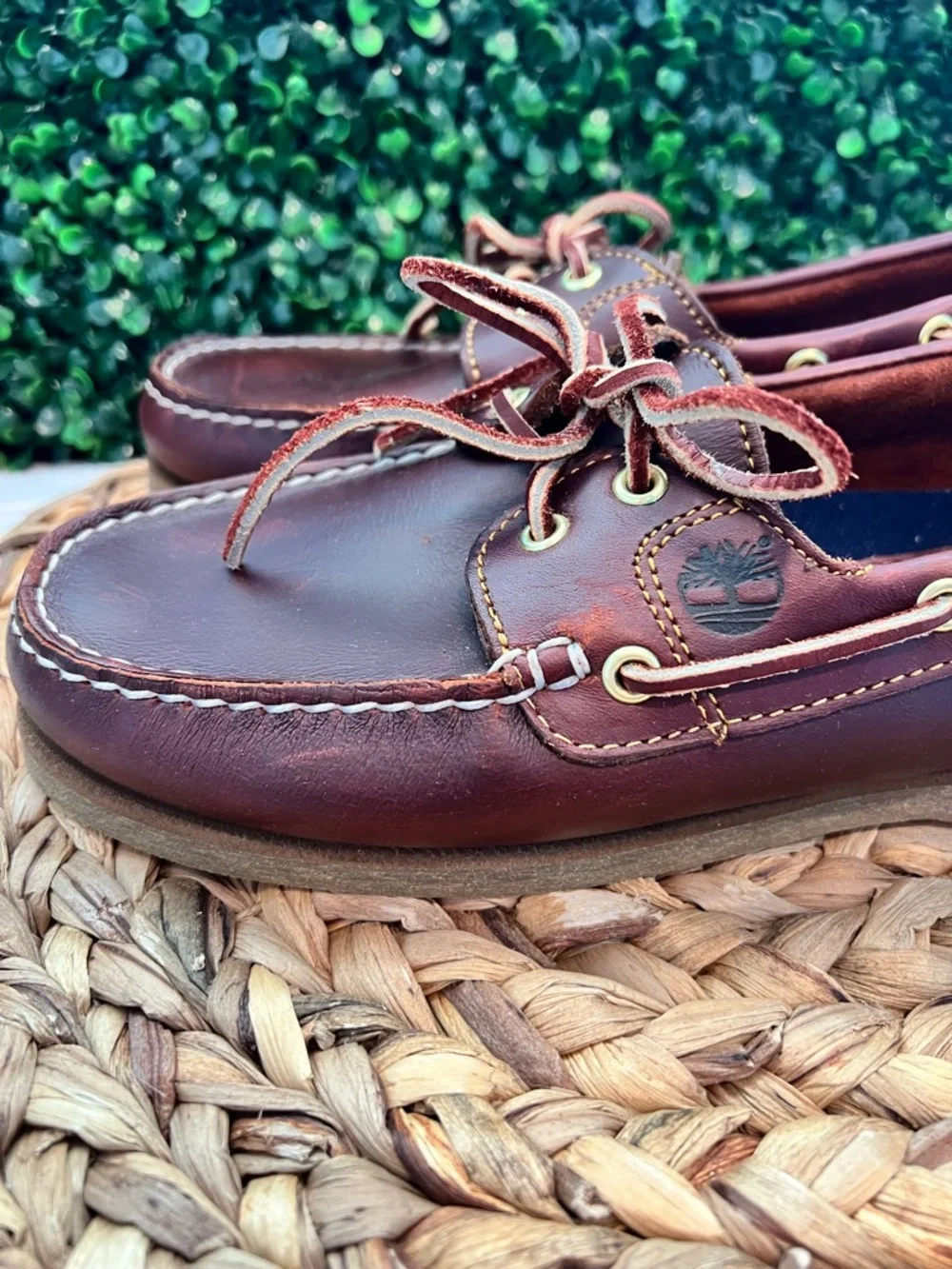 Timberland Women's Amherst 2-Eye Classic Leather Boat Shoes | Size 8 | Rootbeer